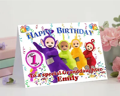 B009; Great Personalised Birthday Card *Add Any Name Age Text*  TELETUBBIES  • £3.99