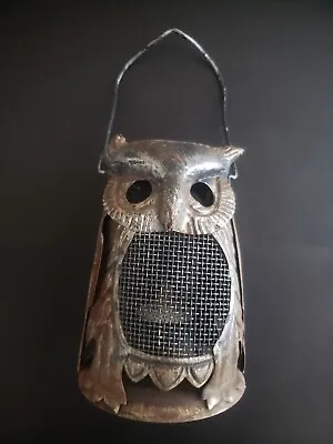 Vintage Metal Owl Tealight Holder Lantern  • $75