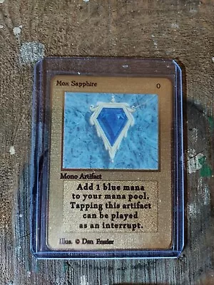 Gold Metal Magic The Gathering Card: Mox Sapphire • $12