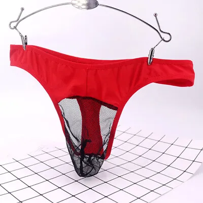 Men Panties Underwear Sexy Lingerie Thongs T Back G-String Transparent Mesh • $2.91