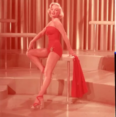 Marilyn Monroe Red Dress How To Marry A Millionaire Vintage 2 1/4 Transparency • $99.99
