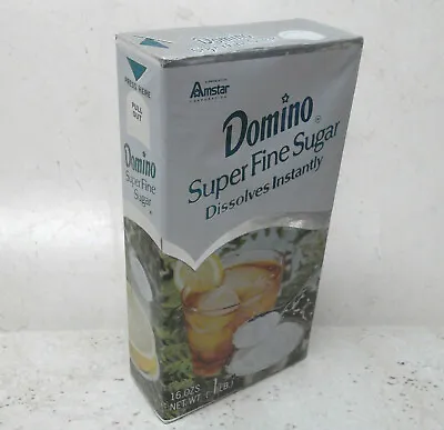 Vintage Domino Sugar Box Unopened Domino SUPER FINE SUGAR 16oz Amstar Corp • $17.99