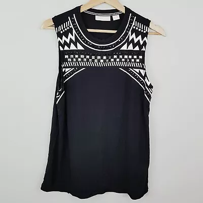 SASS & BIDE Womens Size XS Or 8 The Gotta Shine Embellished Tank Tee RRP$220 • $95