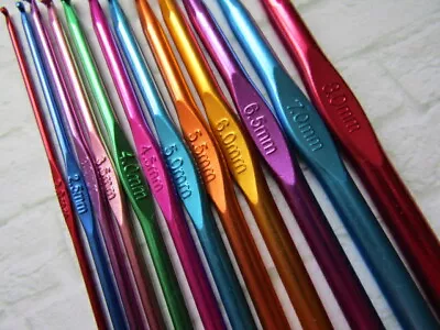 £0.99 • Buy Aluminium Crochet Hooks Easy To Handle 2mm - 8mm Sizes