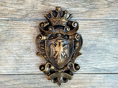 Shield Wall Plaque Eagle Fleur De Lis Decor Crown Royal Wall Decor Queen NEW • $37.95