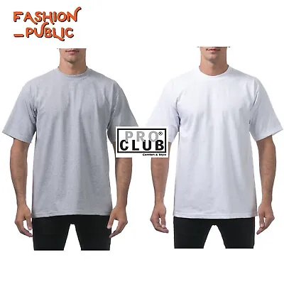 Proclub Pro Club Men's Heavyweight T Shirt Plain Short Sleeve Tee Cotton Shirts • $10.90