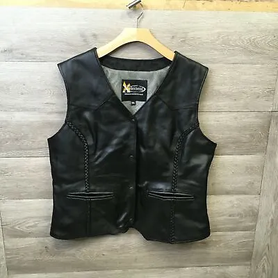 $63.74 • Buy Xelement Womens Size 3XL Black B206 Road Queen Leather Braided Vest NWOT