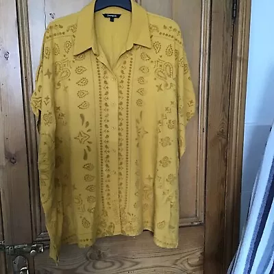 Desigual Blouse - L  - Mustard - Button Front • £10