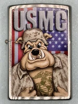 2020 United States Marine Corps USMC Bulldog Chrome Zippo Lighter NEW • $28.95