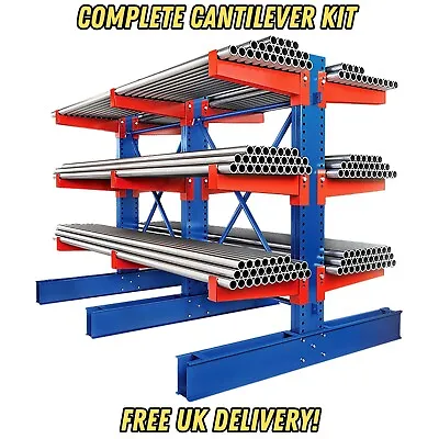 Heavy Duty Double Sided Cantilever Racking Kit For Pipe And Long Item Storage • £1232.52