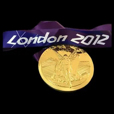 GOLD MEDAL - 2012 London OLYMPICS - BIG WITH SILK RIBBON Rare USA SELLER • $29.99