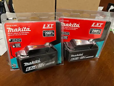 2PCS  Makita 18V Battery 6.0 AH  BL1860B In Original Sealed Package • $75