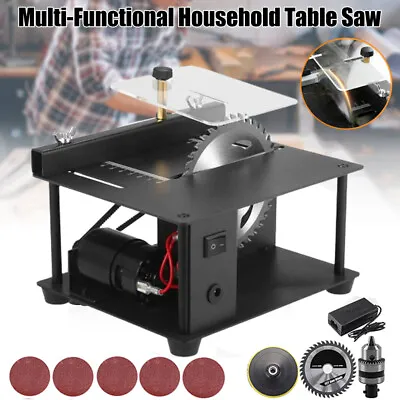 Multi Mini Table Saw Woodwork Cutting Tool Home Polish Machine Bench With Blade • £45.90