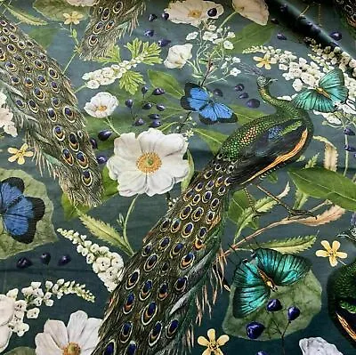 PEACOCKS Patterned Upholstery  Furnishing Velvet - 140 Cms  Wide Material Fabric • £1.40