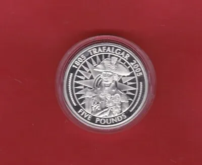 2005 Gibraltar Trafalgar Lord Nelson Silver Proof £5 Coin With Capsule. • £35.31