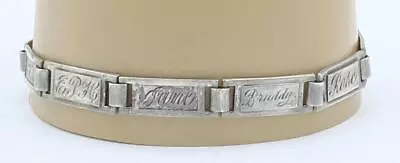 Edwardian Dated 1915 Sterling Silver Forget-Me-Not Bracelet Rose Leona Jane + • $75