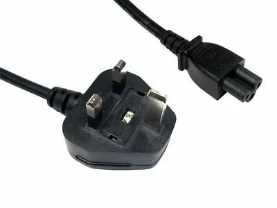 £5.85 • Buy UK 3 Pin Clover Leaf Mickey Mouse Laptop Mains Power Cable Lead Cord C5 *CE*1.8m