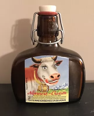 $9.99 • Buy Vintage Salzburg Nannerl-Cream Amber Brown Glass Bottle Plastic Flip Swing Top
