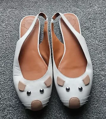 Marc By Marc Jacobs White Leather Mouse Shoes Uk 5 EU 38 • £33
