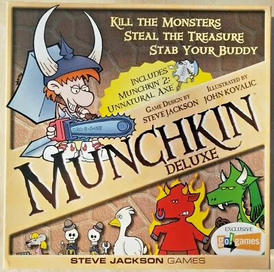 Steve Jackson Games Munchkin Deluxe W/Unnatural Axe Kill Steal Stab VG++ • $19.95