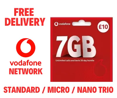 VODAFONE SIM Card PAYG Nano/Micro TRIO SIM CARD UK Pay As You Go UK Sim Card • $1.25