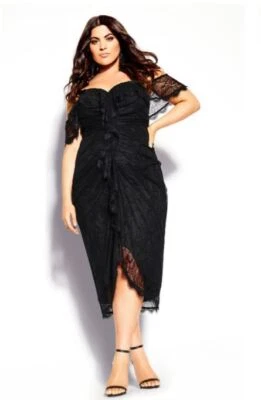 $49.99 • Buy City Chic Ladies Lace Va Voom Strapless Dress Size 14 XS Colour Black