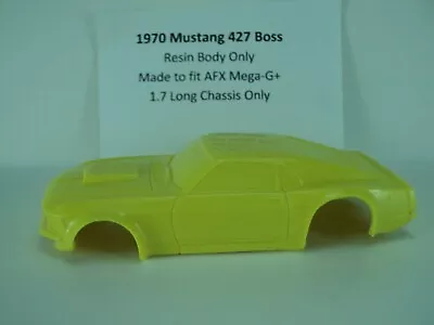 HO Slot Car Resin Body 1970 Mustang Boss Yellow AFX TOMY Mega-G+ 1.7 Chassis • $6.99