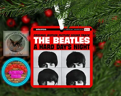 Beatles AHDN Soundtrack Cover Aluminum Square Christmas Tree Ornament W Ribbon • $12.49