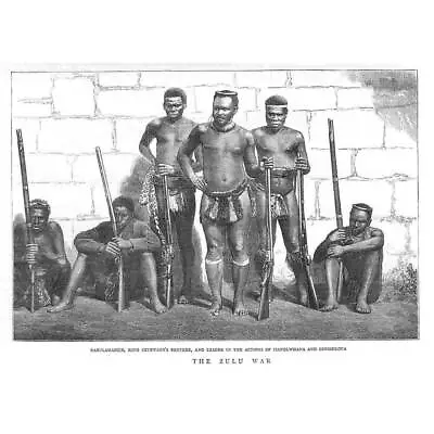 ZULU WAR Dabulamanzi Brother Of King Cetshwayo - Antique Print 1879 • £9.99