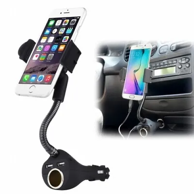 For IPhone 15/Pro/Max/Plus Car Mount Charger Holder DC Socket USB 2-Port Cradle • $20.89