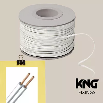 £3.69 • Buy White. 2 Core. Bell Wire. Flat. Cable. Bell Chime. Flexible Cable. 1amp.