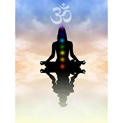 Painting Illustration Buddhist Lotus Chakras Peace Symbol Art Print Mp5163b • £11.99