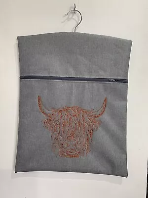 Hand Made Waterproof Peg/Hanging Storage Bag Zipped 12½x16  LG / Highland Cow G • £6.95