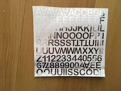 £3.55 • Buy VINYL LETTERS 100+ Chrome/Silver 3/4 Inch Stick On Self Adhesive Letters/Numbers