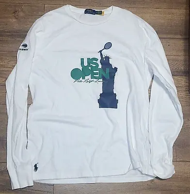 Polo Ralph Lauren Long Sleeve US Open Statue Of Liberty Boy's T-Shirt Large Whte • $19.99