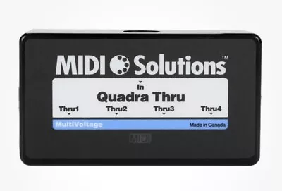 MIDI Solutions MultiVoltage Quadra Thru 1-in 4-out MIDI Through Box. Never Used • $45