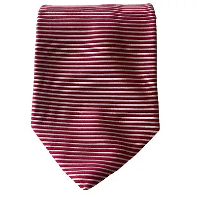 Paul Fredrick Red & White Striped Silk Dress Tie XL 61” USA  NWOT • $30