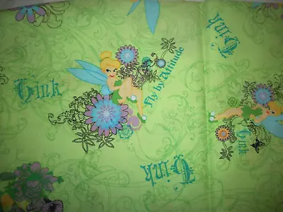 VTG. Disney's Tinker Bell Cotton Fabric. 22 Inches Long   44   Wide • $1.99