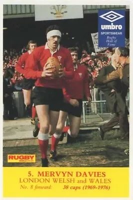 MERVYN DAVIES (London Welsh & Wales) Rugby World & Post Postcard • £6