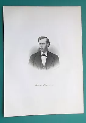 LEWIS SHERMAN Vermont Born Wisconsin Doctor Physician - 1877 Antique Print • $22.91