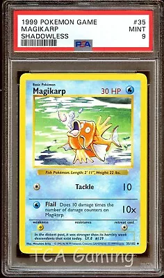$39.99 • Buy PSA 9 MINT Magikarp 35/102 SHADOWLESS Base Set Pokemon Card