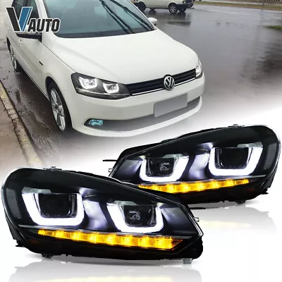 VLAND LED Headlights Fit For 2010-2014 Volkswagen Golf / Jetta Wagon Sequential • $229.99