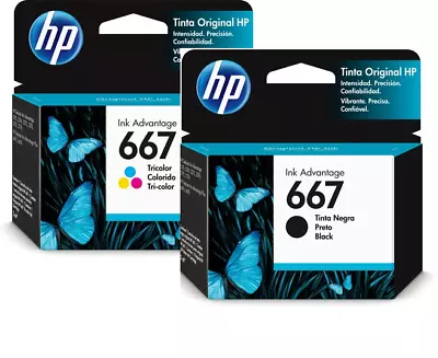 HP 667 Genuine Ink Cartridges Black Tricolor Combos & XL Cartridges NEW LOT 2024 • $24.97