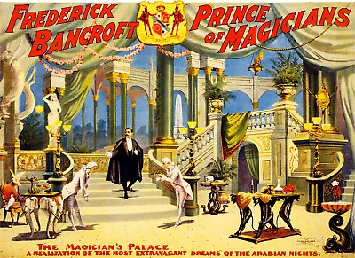 Vintage Poster.The MAgician's Palace.Magic Art Decor.Interior Designer.868 • $57