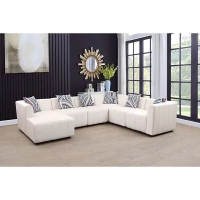 Microfiber Vegan Sectional Sofa Set Couch Chaise 6-Piece For Modern Living Room • $1425.94