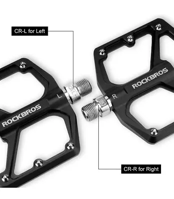 ROCKBROS Mountain Bike Pedals MTB Pedals Bicycle Flat Pedals Aluminum 9/16  • $23.99