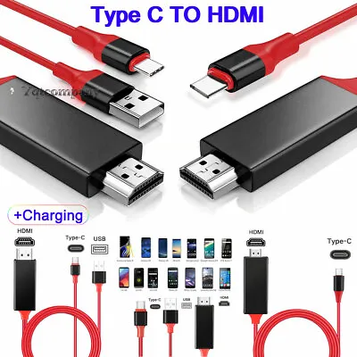 HDMI Type C Cable Phone To TV HDTV Adapter For Samsung S8 S9 S10 S21 Note20 S24+ • $10.99