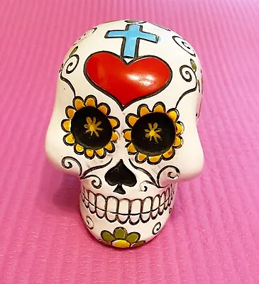 Sugar Skull Money Box Home Decor Day Of The Dead Goth Colourful Mexican • £3.50