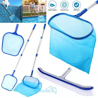 18″ Pool Brush With Pool Skimmer Net Kit Cleaning Swimming Pool Fine Mesh • $17.71