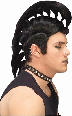$14.88 • Buy Gothic Emo Punk Mohawk Adult Wig Black